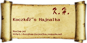 Koczkás Hajnalka névjegykártya
